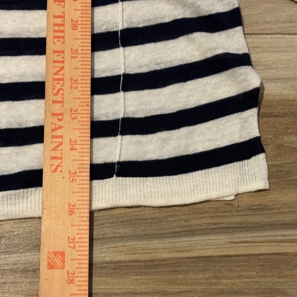 Rag & Bone JEAN Navy White Striped 100% Linen Sweater Top Medium RN108879 - Picture 6 of 6